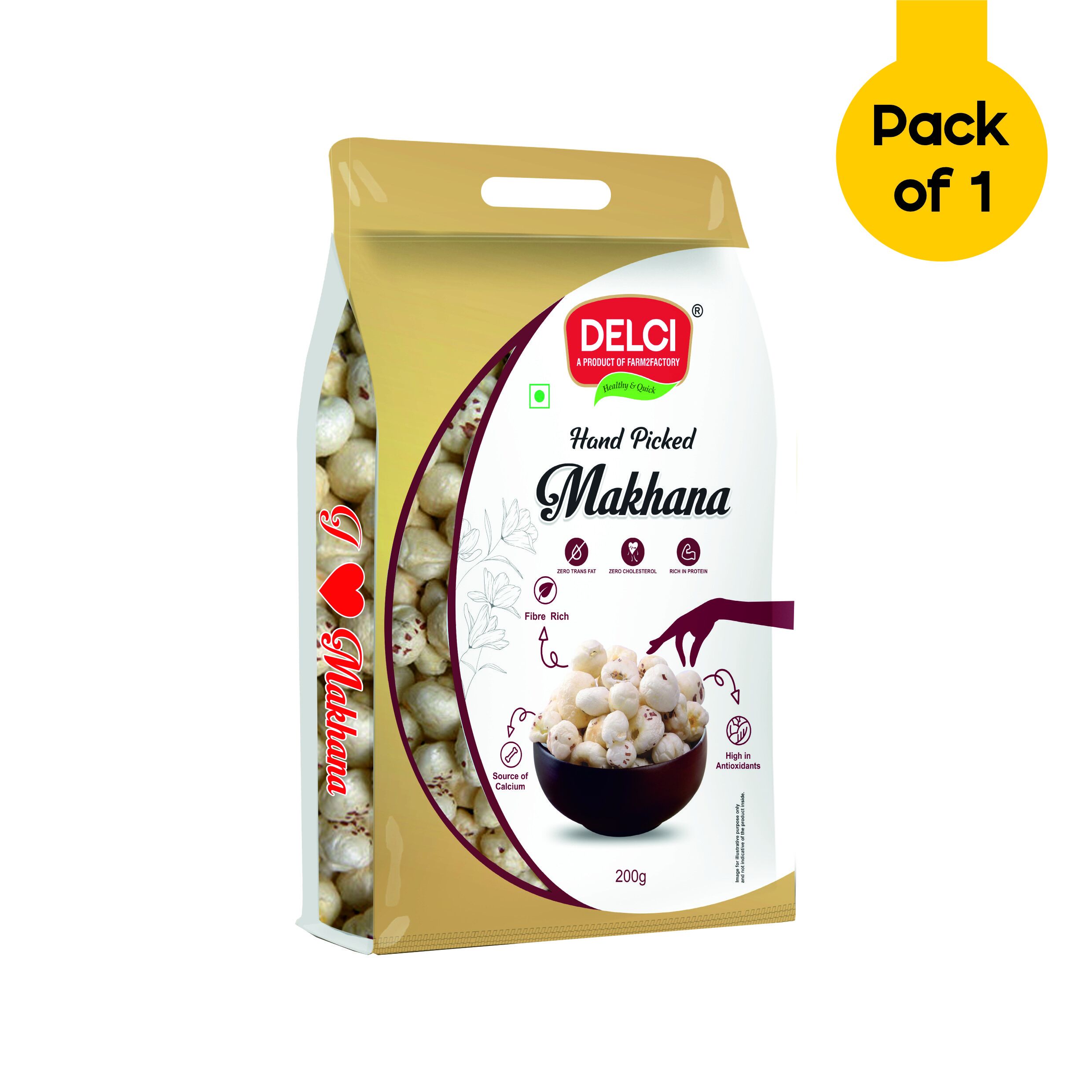Delci Premium Hand Pick Bold Makhana Pack of 1